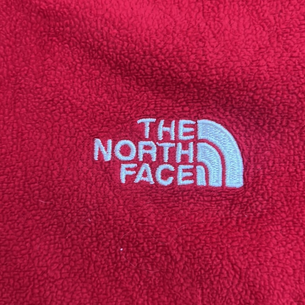 The North Face Men's Red 1/4 Zip Fleece Pullover Sweater Size L